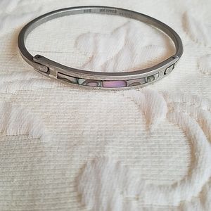 Vintage sterling silver abalone bracelet